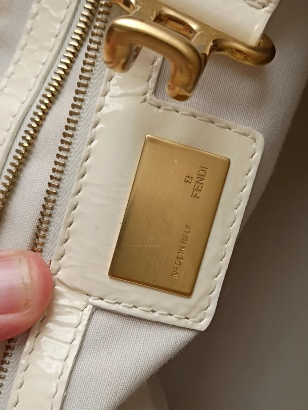 White Patent Leather Fendi Bag - Picture 11 of 14